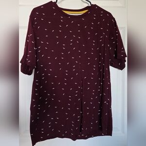 Denim flower men's shirt. XL